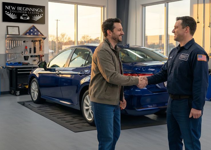 Customer-at-New-Beginning-Collision-Center-Military-Discount