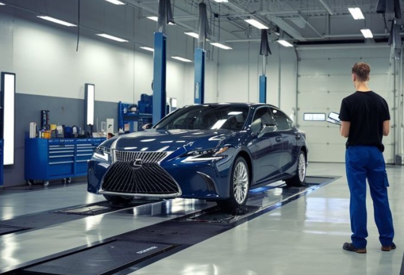 Auto Body Shop lexus in shop bay