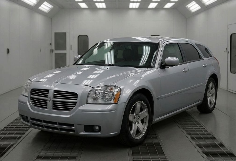 Certified Auto Body Shop dodge in paintbooth Certified Auto Body Shop dodge in paintbooth